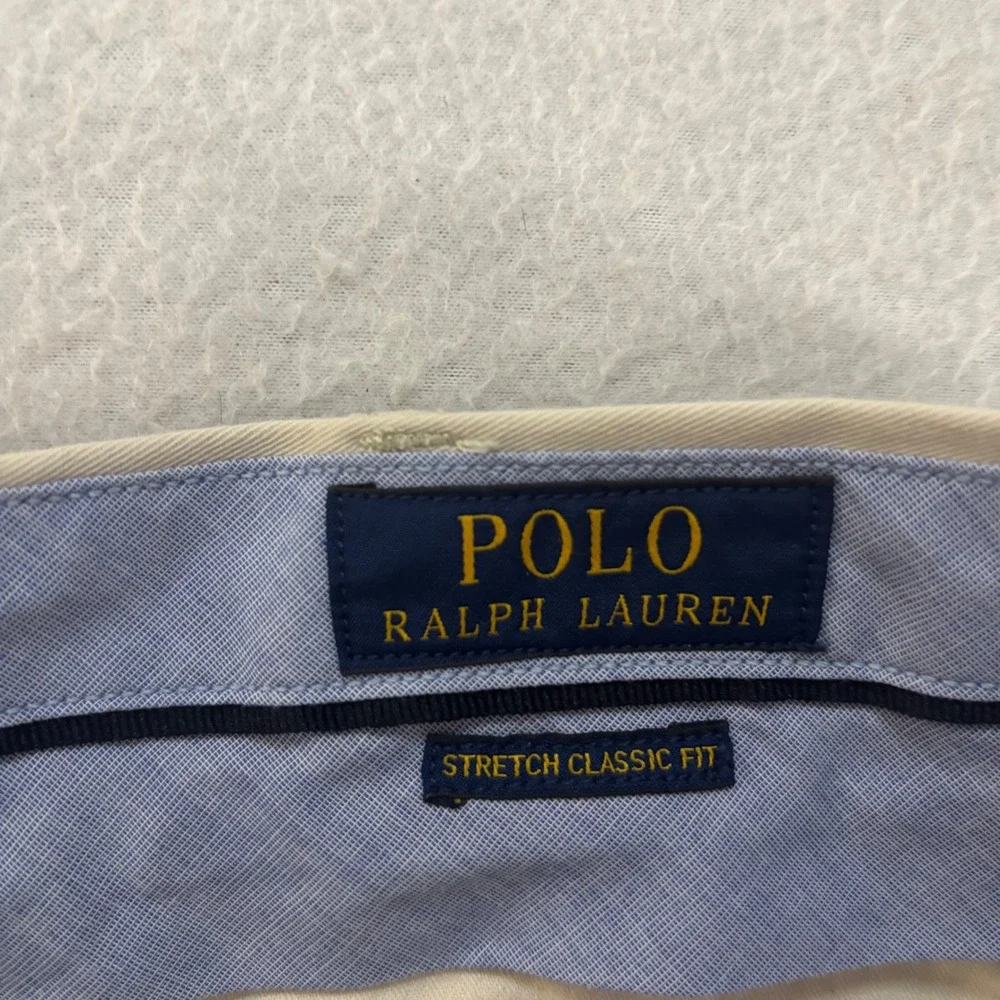Polo Ralph Lauren Mens 38x32 Stretch Classic Fit Chino Pants Tan Khaki Cotton